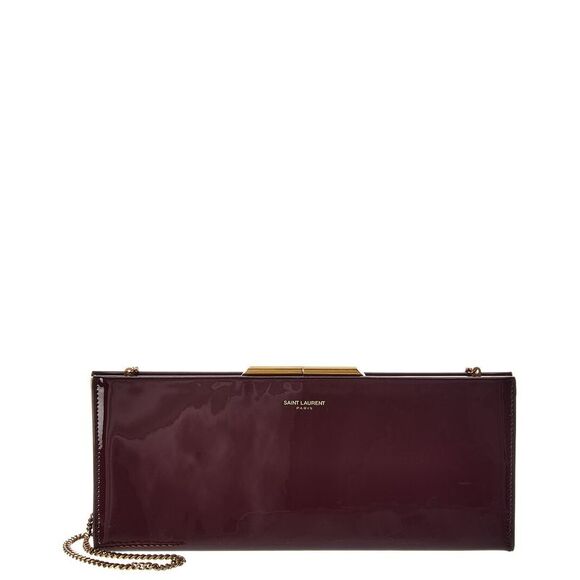 Saint Laurent Midnight Small Patent Pochette Clutch, Red - Picture 1 of 4